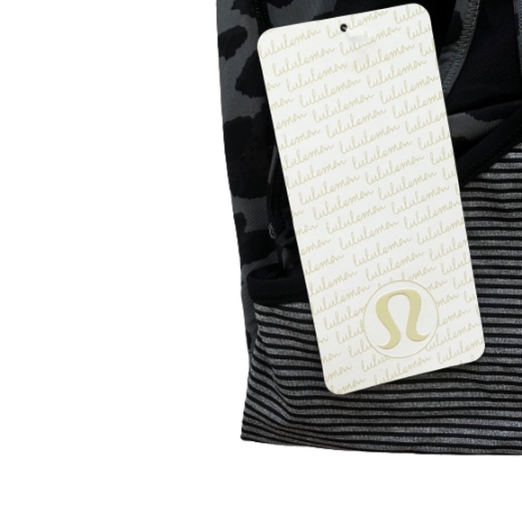 NWT Lululemon Meshed Up Tank Size 4 Black Gray Cheetah Print - Picture 6 of 12